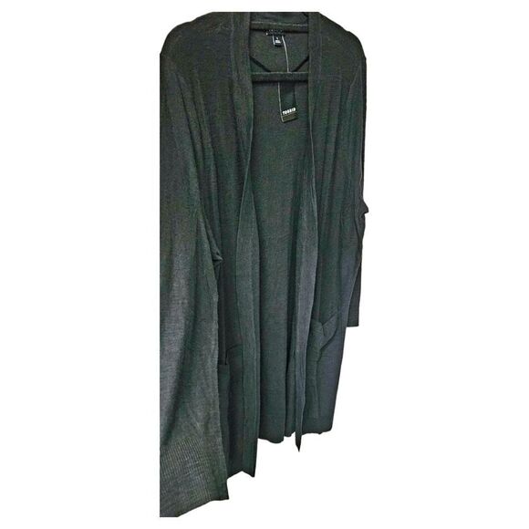TORRID Slub Black Open Front Sweater Cardigan 1X - Picture 9 of 17